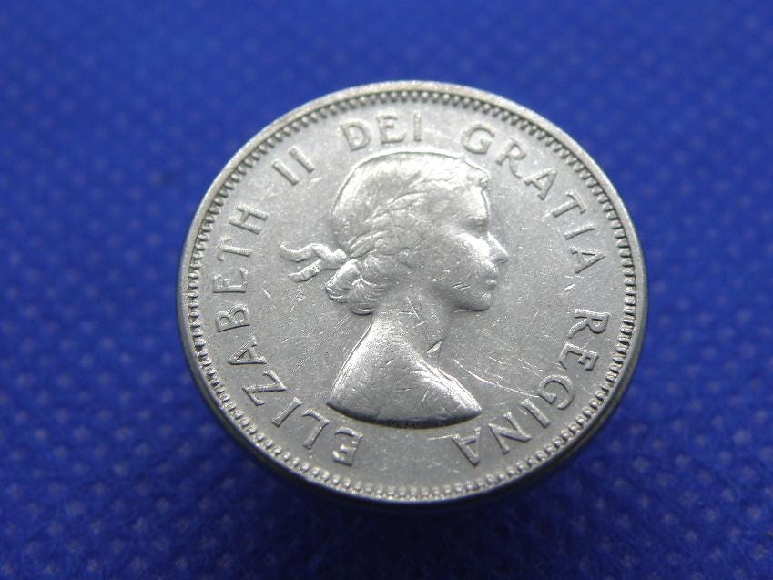 中国 香港 壹毫 イギリス エリザベス女王 1964年 10セント 硬貨