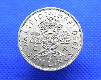 1956 シリング コイン - 英国とスコットランドのデザイン - 本物の