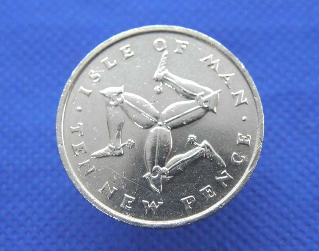 1975年 マン島 10ペンス硬貨 - エリザベス2世女王 - トリスケリオン