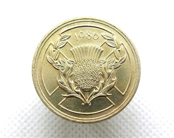 1986 TWO POUND COIN - Edinburgh Scotland Commonwealth Games Commemorative Issue. Genuine British Coin. Birthday Gift (OS01.2)