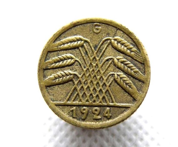 ドイツ 1924年 コイン - 5 ライヒスペニヒ - ミントマーク「G
