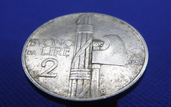 イタリア - 1924年 2リラ硬貨 - ヴィットーリオ・エマヌエーレ3世