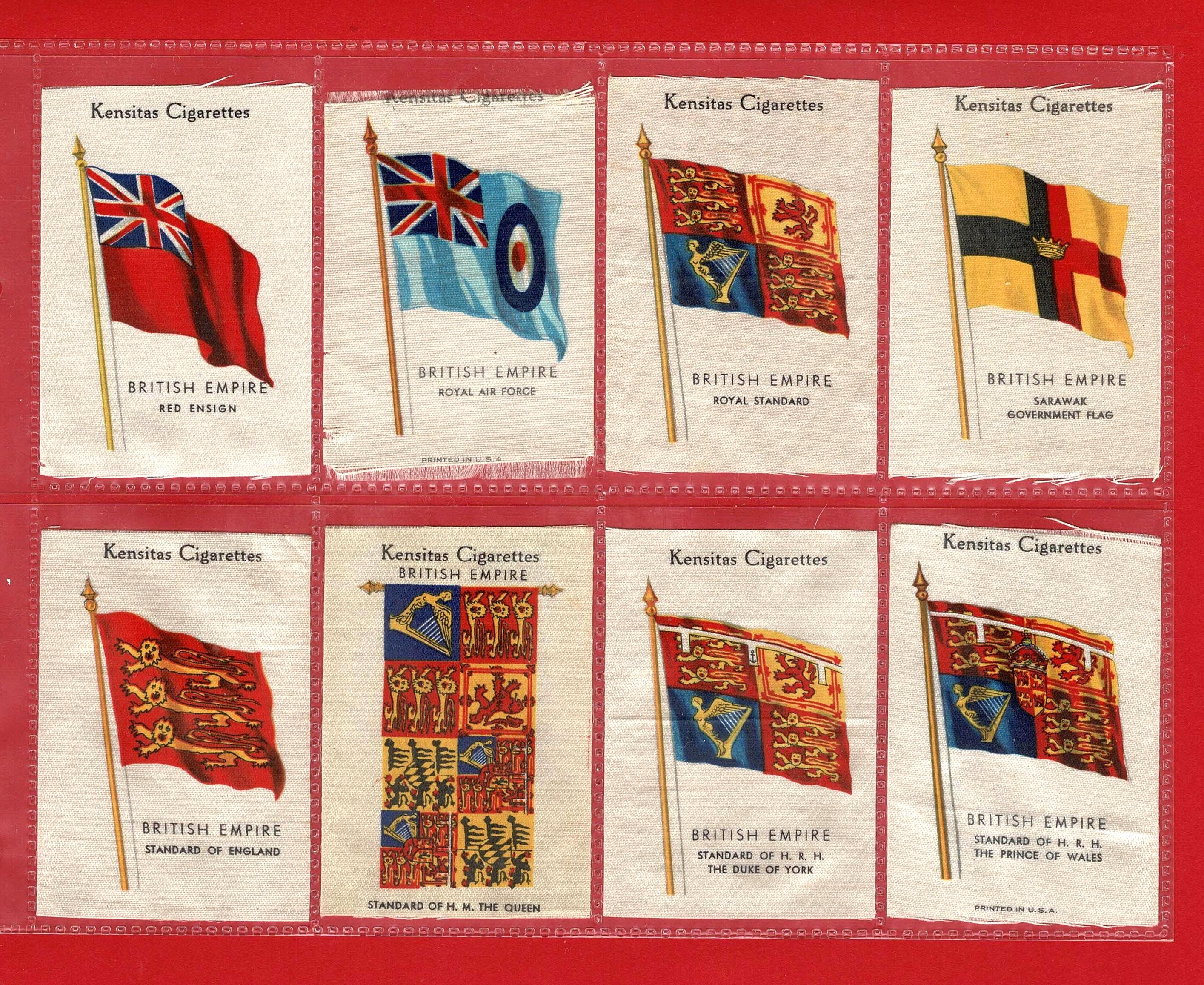 British Empire Silk Flags: 1934 Kensitas Tobacco Cards - Near