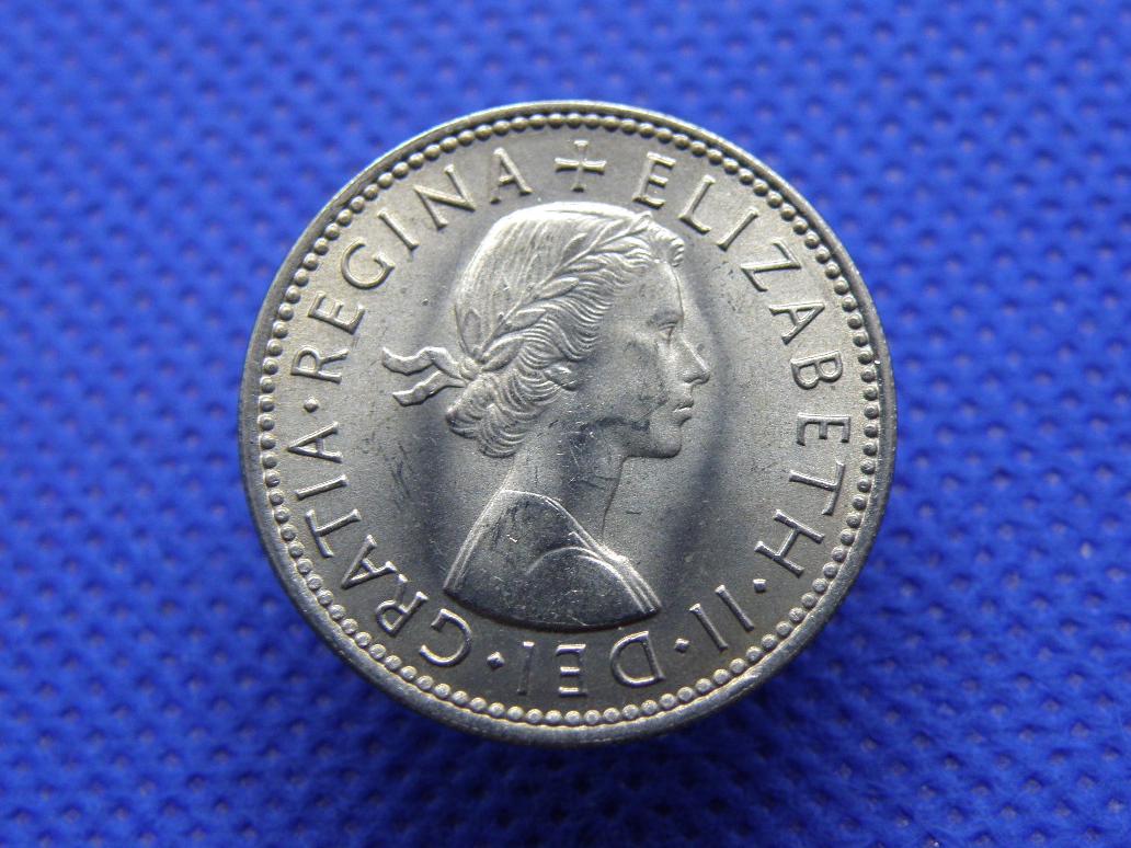 1966年 - 60歳誕生日記念シリング硬貨 - 英国デザイン - エリザベス2世