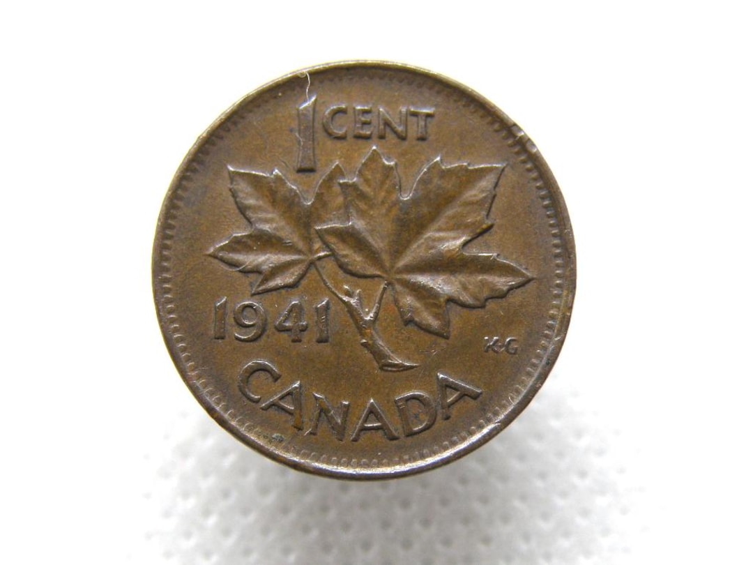 1941 CANADA One Cent COIN - King George VI - Genuine Commonwealth