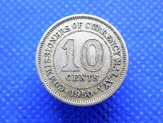 1950年マラヤコイン - 10セント - 英国国王ジョージ6世発行 - 本物の
