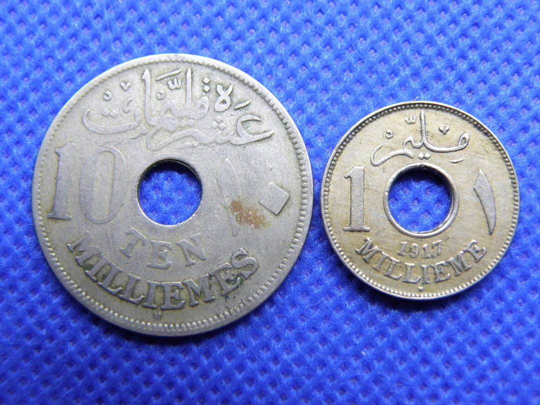 Egypt 5 Coins Set – 1, 2, 5, 10 Piastre & 1 Millieme (UNC World Coins)
