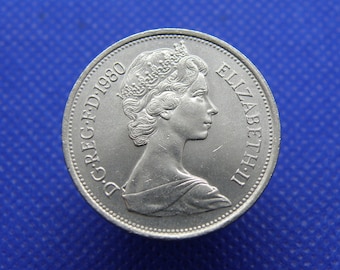 1980年英国クラウンコイン：エリザベス2世女王80歳の誕生日、白銅貨 