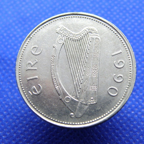 1990 Irland Punt Pound Münze - Irish Red Deer / Irische Harfe Design - Kupfer Nickel Dezimal 1 Pfund Münze. Geburtstagsgeschenk (OS01)