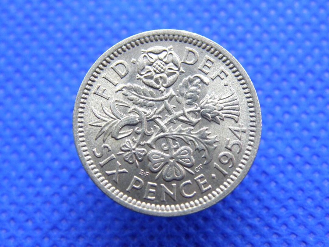 71st Birthday 1954 SIXPENCE COIN - British 6d Coin. Queen Elizabeth II ...