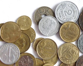 フランス硬貨 52枚 - 5サンチーム～20フラン - 発行年 1855