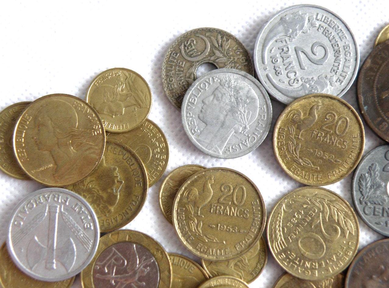 フランス硬貨 52枚 - 5サンチーム～20フラン - 発行年 1855