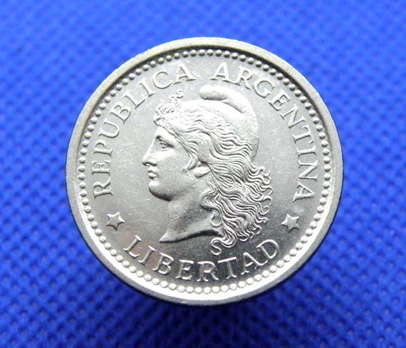 アルゼンチン 1957年 ペソ硬貨 - 1ペソ - ニッケルクラッドスチール製