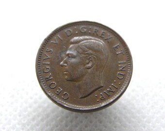1941 CANADA One Cent COIN - King George VI - Genuine Commonwealth