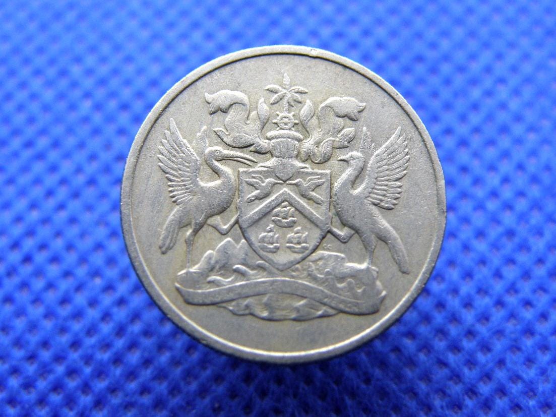 TRINIDAD and TOBAGO COINS - 1966 - 10 & 25 Cents - Genuine British