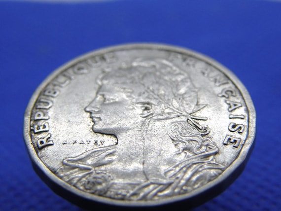 1904年フランス25サンチームニッケル貨幣：オークの葉、第一次世界大戦