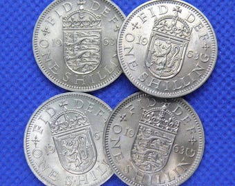 1956 シリング コイン - 英国とスコットランドのデザイン - 本物の