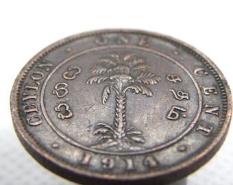 セイロン - 1914 年 1 セント硬貨 - ジョージ 5 世 - セイロン