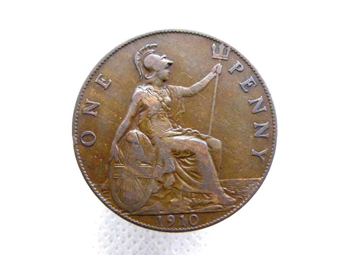 1910 one penny coin - Etsy 日本