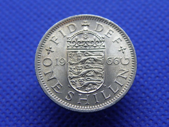 1966年 - 60歳誕生日記念シリング硬貨 - 英国デザイン - エリザベス2世