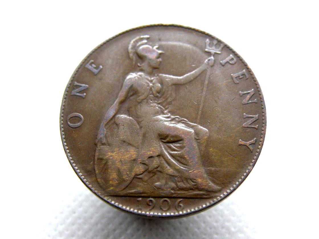 British 1906 PENNY COIN - King Edward VII - Bronze - Large One