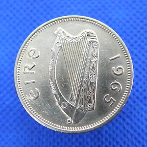 1965 IRELAND / EIRE FLORIN Coin - Two Shilling 2/- Coin - Salmon & Harp Design - Original 60th Birthday Anniversary Gift (OS01)