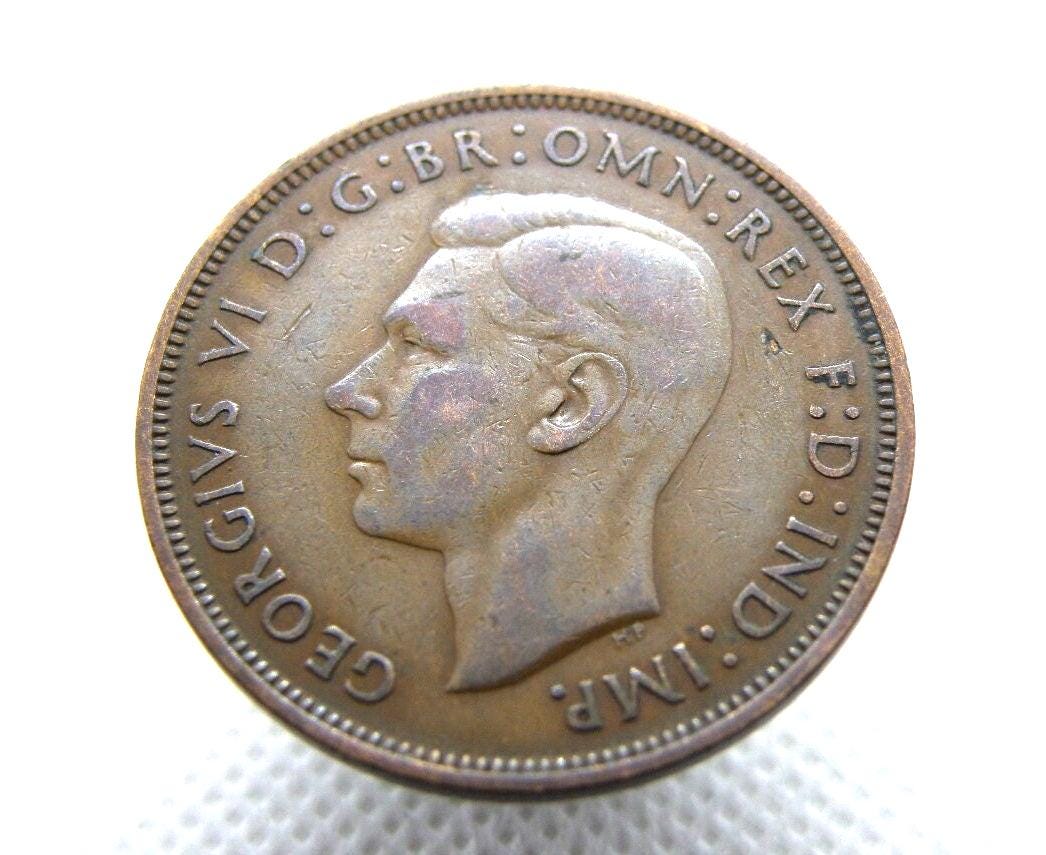 1938 ペニーコイン - ジョージ 6 世 - ブロンズ - 1 ペニーコイン