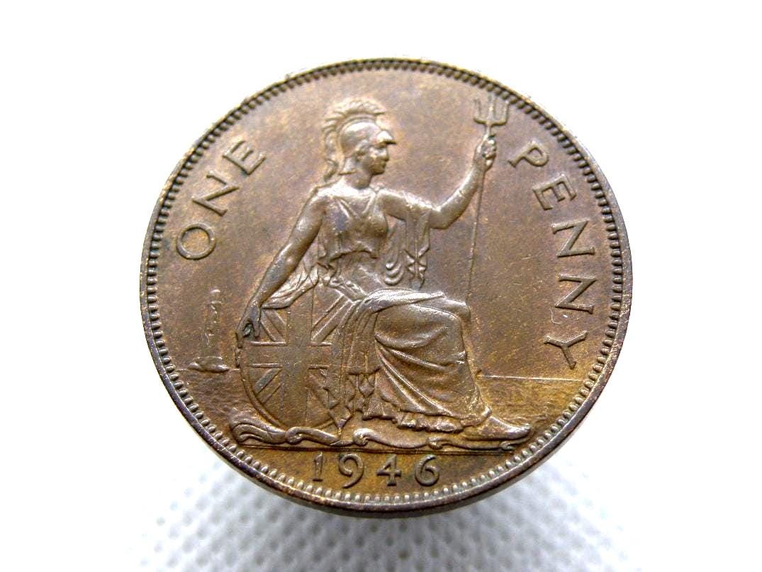1946 PENNY COIN - King George VI - Bronze - British One Penny 1d