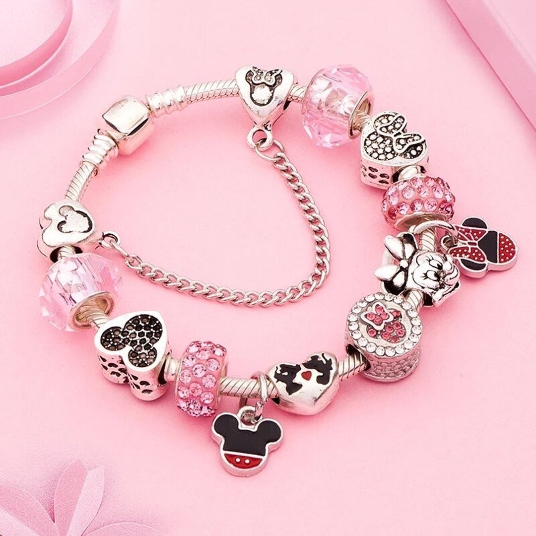Minnie Mouse Disney Bracelet, Disney Charm Bracelet, Cute Bracelet