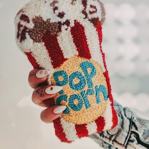 POP CORN TOYS fluffy punch needle craft gift for her gift for him original cute handmade toy