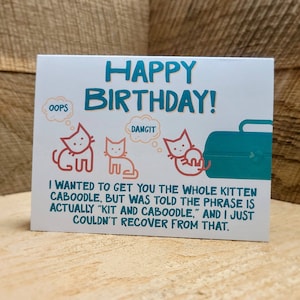 The Whole Kitten Caboodle Birthday Card, 80s Baby Birthday, 90s Nostalgia