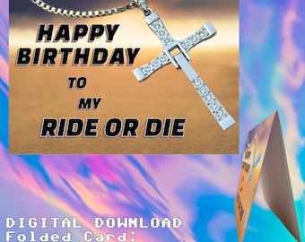 Ride or Die Printable Birthday Card | Instant Download Fast & Furious Card | Print at Home