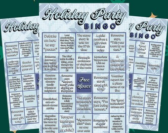 Printable Family Holiday Bingo Game | 10 Unique Boards | Funny Christmas Party Game | Instant Download