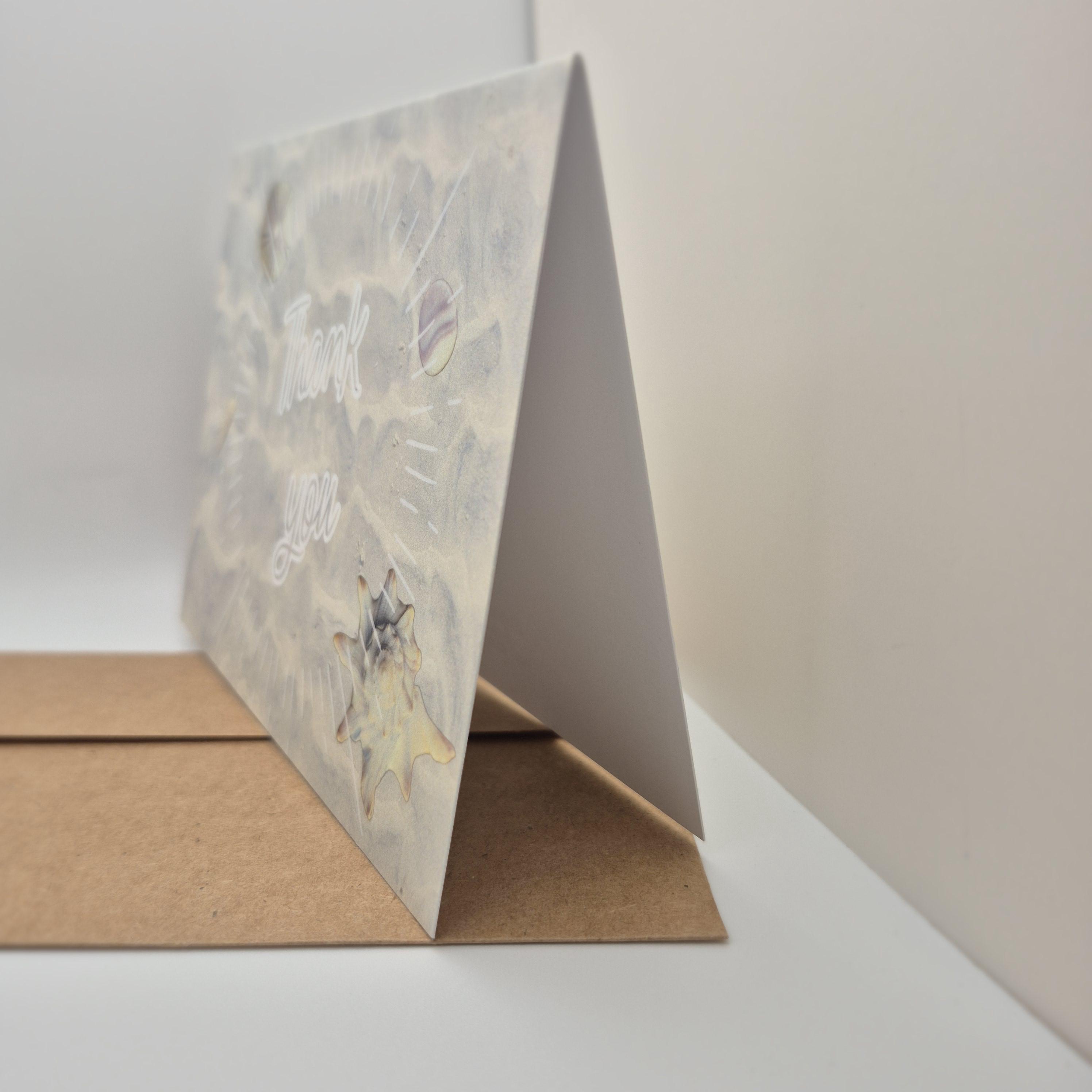 Thank You Card, Beachy Seashell Blank Greeting Card - Etsy