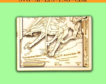 Raikou Suicune Legend Card Bottom Laser Cutter Files Vector for Wood Glowforge, Light burn, Cricut laser files SVG, AI, EPS, Png, Cdr