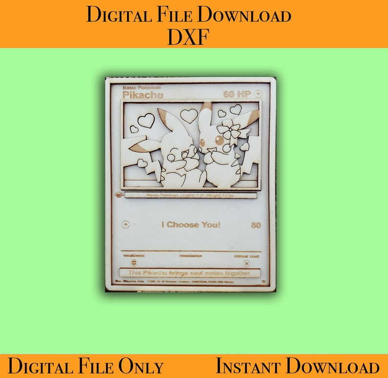 Pikachu i choose you pokemon card dxf file etsy