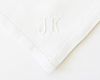 MENS CLASSIC font Embroidered Monogrammed Handkerchief, wedding handkerchief, Personalized Handkerchief, Personalized Pocket Square