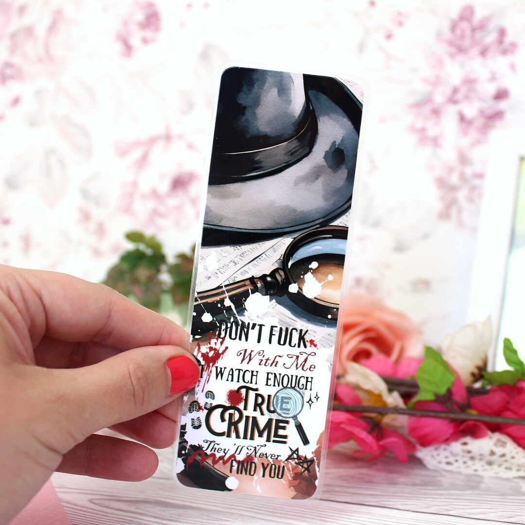 Bookmark Laminated, Handmade True Crime Design Bookmark for Crime Fans ...