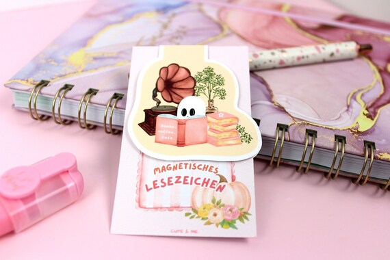 Magnetisches Lesezeichen - süßes Lesezeichen - Geist Design - süßer Geist - Geschenk für Leser - Geschenk für Leseratten
