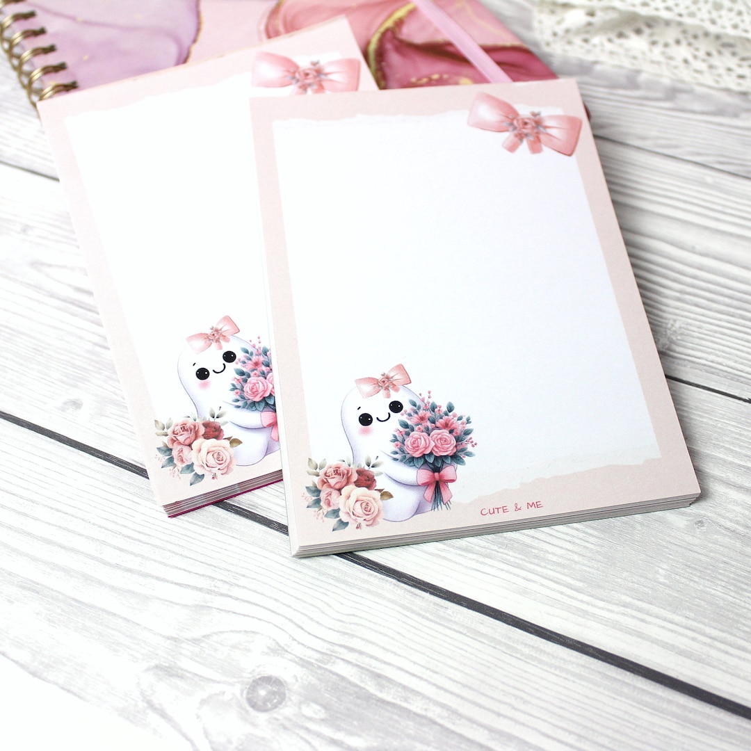 A6 Notepad - 40 Sheets - Cute Kawaii Notepad - A6 Notepad for Daily ...