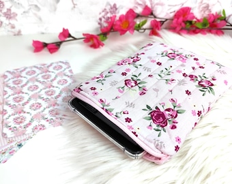 Custodia per e-reader adatta a Kindle, Tolino e Kobo, copertina con cerniera, custodia protettiva, custodia per e-book, borsa per e-reader, motivo floreale