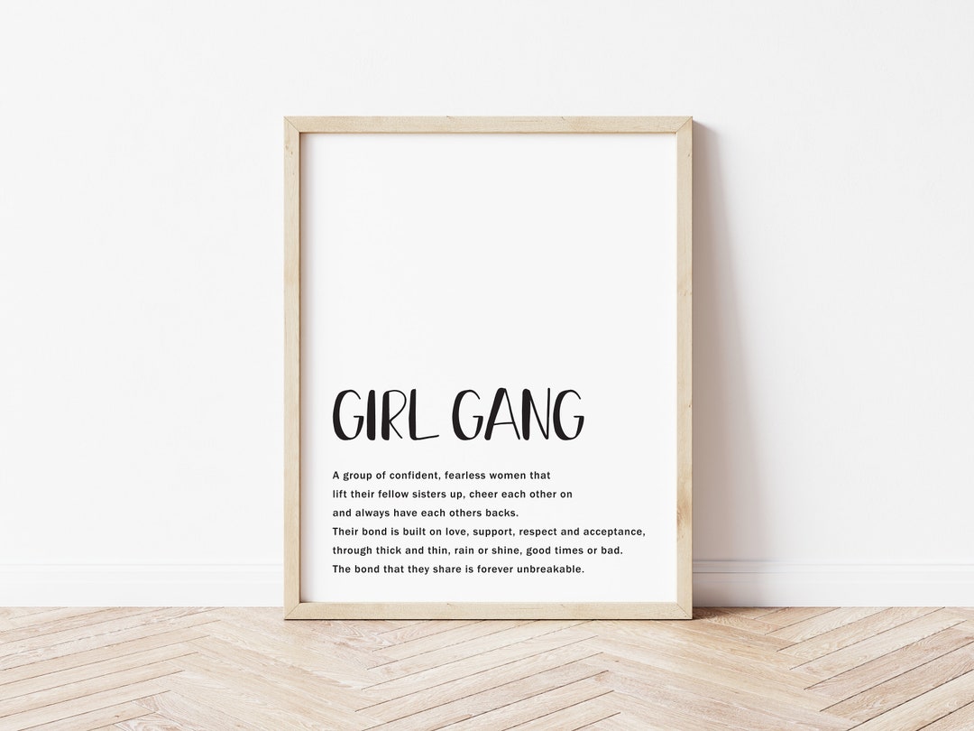 Girl Gang Definition Print, Female Teenager Wall Art Print, Gifts for ...