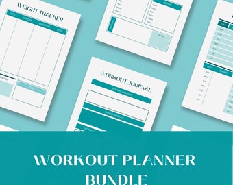 WORKOUT PLANNER BUNDLE, Weight Loss Journal, Workout Tracker, Weight Loss Tracker, Health Planner, FitnessTracker, Wellness Planner Bundle
