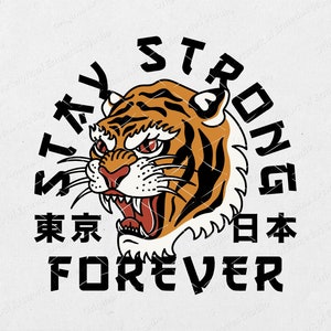 PNG-Datei | Tigerkopf mit Spruch | Digitaler Download | für DTF, DTG, Sublimation, Siebdruck