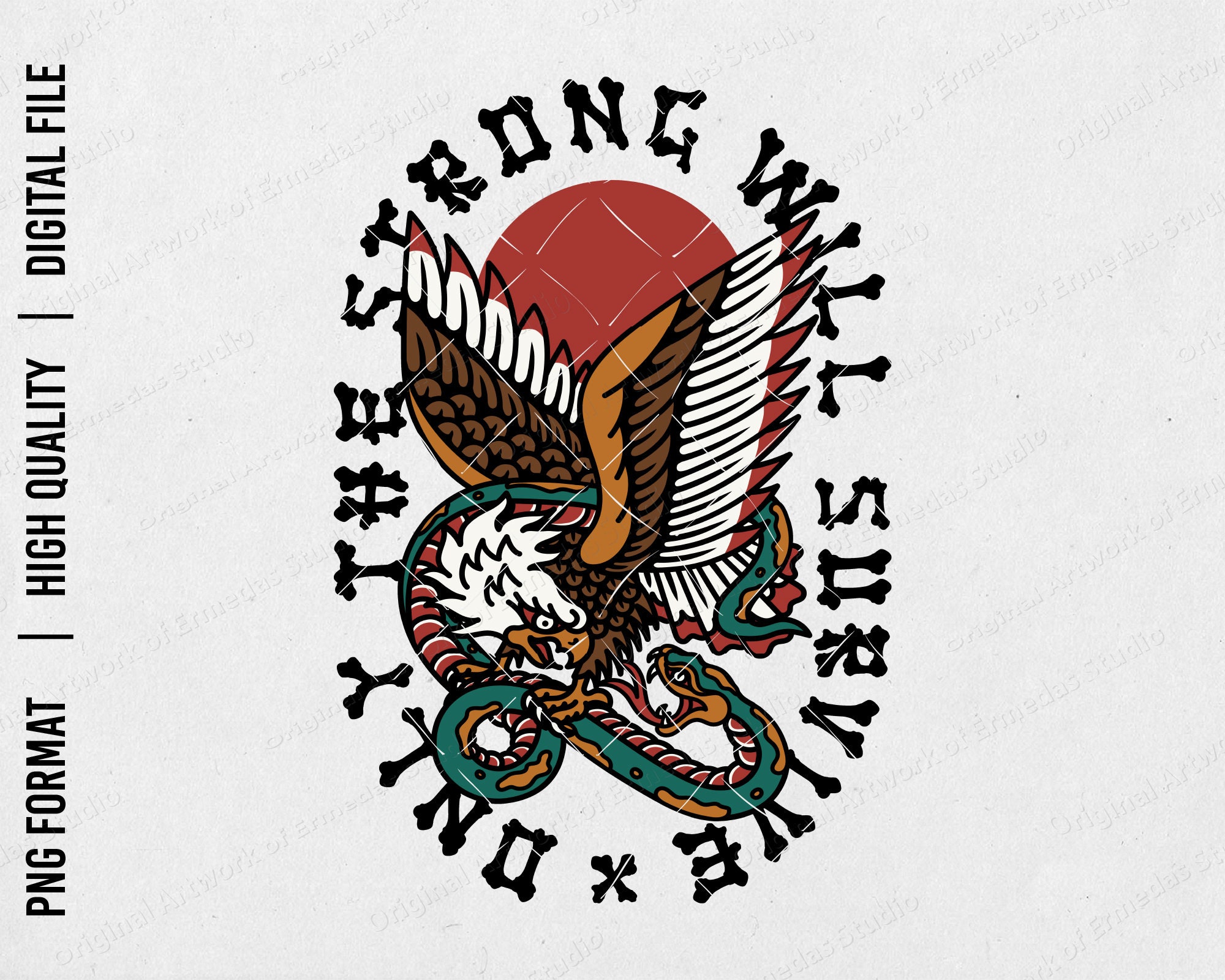 Eagle snake tattoo - Etsy 日本