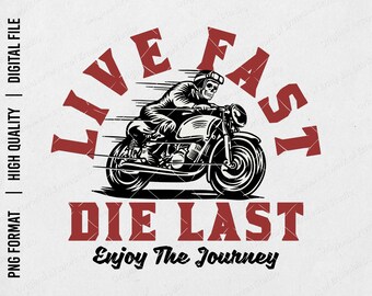 PNG File | Skeleton Rider on Vintage Motorcycle | Digital Download | for DTF, DTG, Sublimation, Screen Printing
