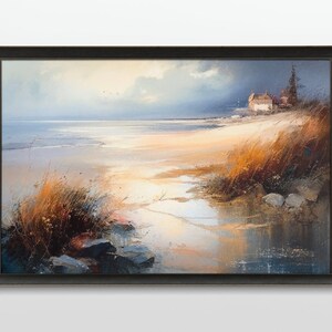 Beautiful Seashore Landscape, Acrylic Painting, Digital Printable Art Work, Digital Download, Beautiful Wall Art | 53
