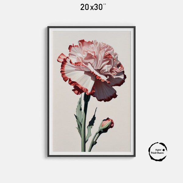 Expressive Carnation Artwork | Digital Watercolor Print | Perfect For Adding Floral Charm