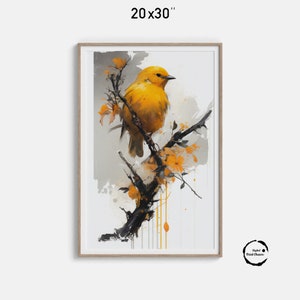 Yellow Canary Watercolor Painting, Fine Art Print,Nature Lovers, Bird Watchers, Instant Digital Download, Bird Art Print, Wall Decor