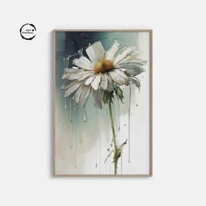 Daisy Watercolor, Digital Printable Art Work, Digital Download, Beautiful Wall Art